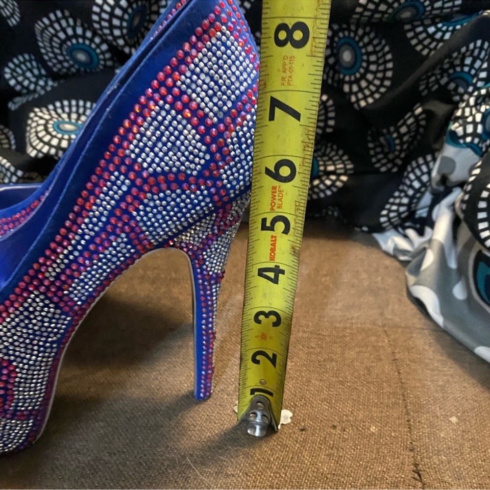 Alba Blue and Pink Rhinestone Heels - Picture 3 of 5